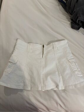 White cargo skort